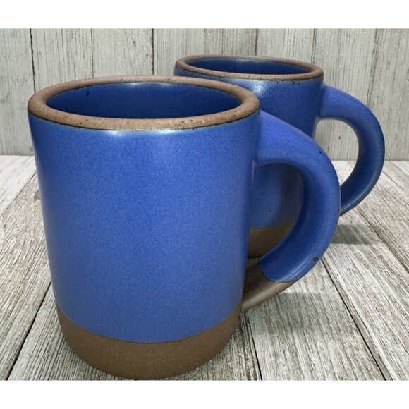 Vtg Style East Fork Pottery Mug Lapis Blue Retired Color 4.25" Tall Set of 2 - Picture 1 of 8